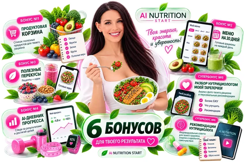 6 бонусов AI Nutrition Start в подарок